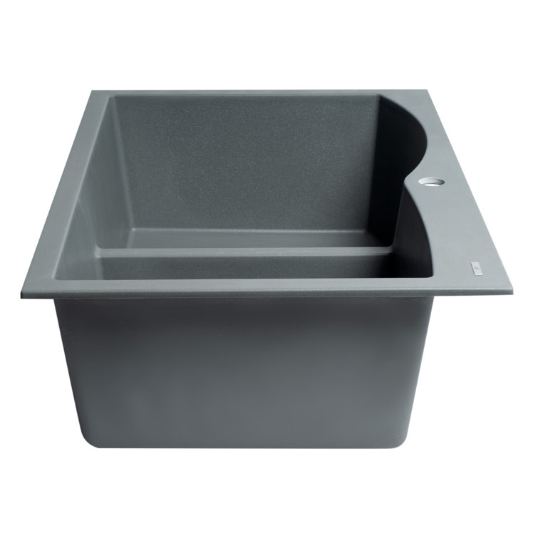 Titanium Gray Double Bowl Granite Kitchen Sink, 33 Inch