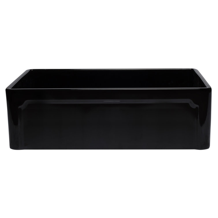 32.63'' Black Fireclay Single Bowl Farmhouse Kitchen Sink