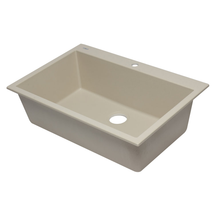 Biscuit 33'' Single Bowl Drop-In Granite Kitchen Sink