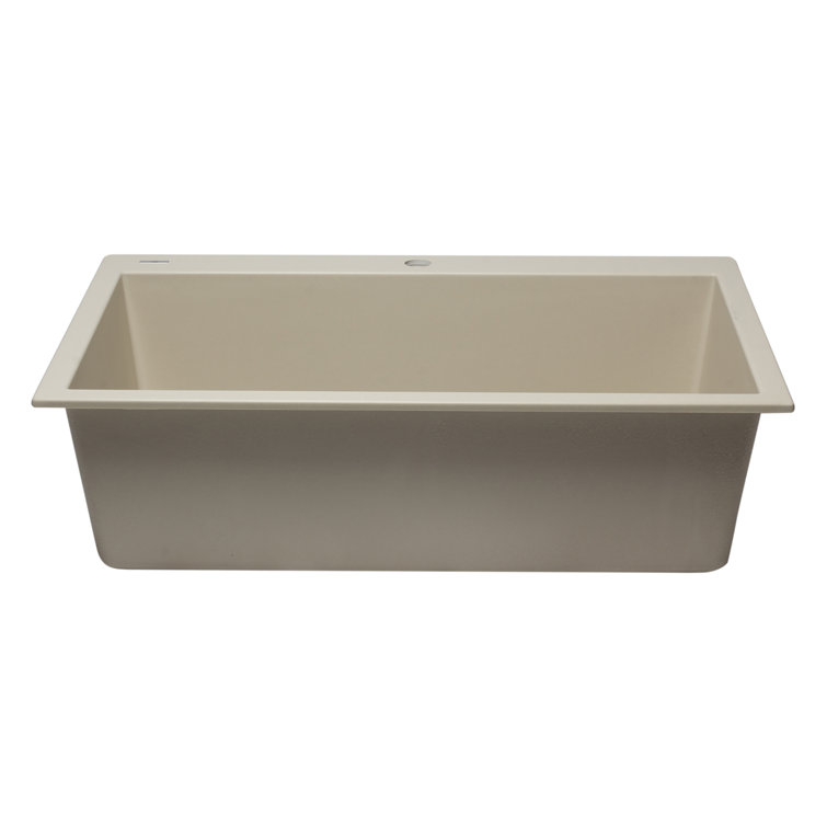 Biscuit 33'' Single Bowl Drop-In Granite Kitchen Sink