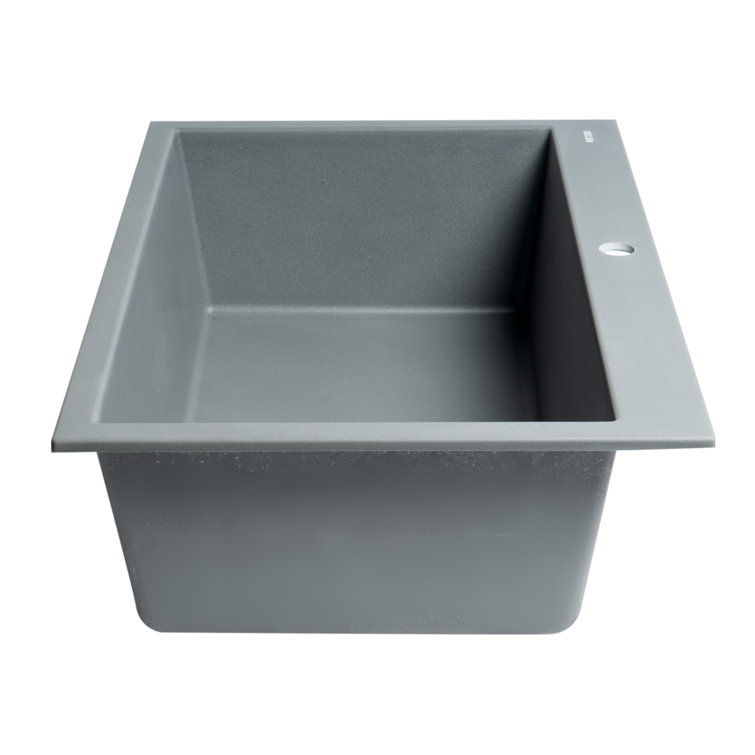 33'' Titanium Gray Granite Single Bowl Drop-In Kitchen Sink