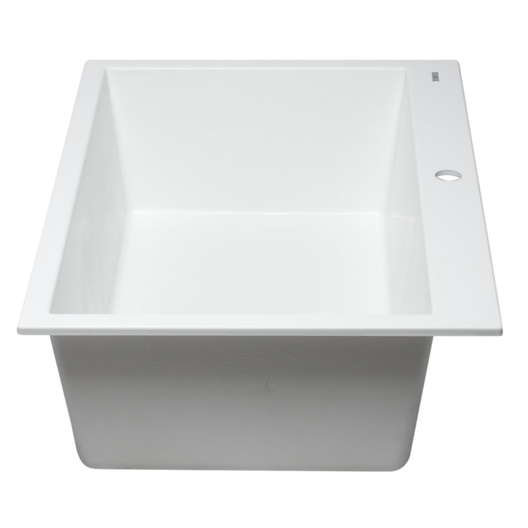 33'' White Granite Single Bowl Drop-In Kitchen Sink