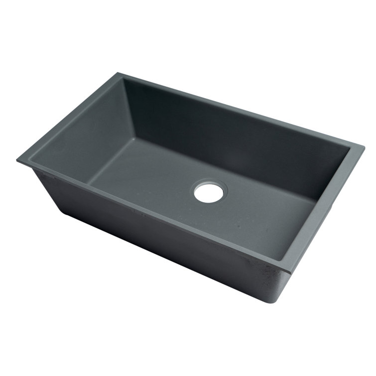 Titanium Gray Granite Single Bowl Undermount Kitchen Sink