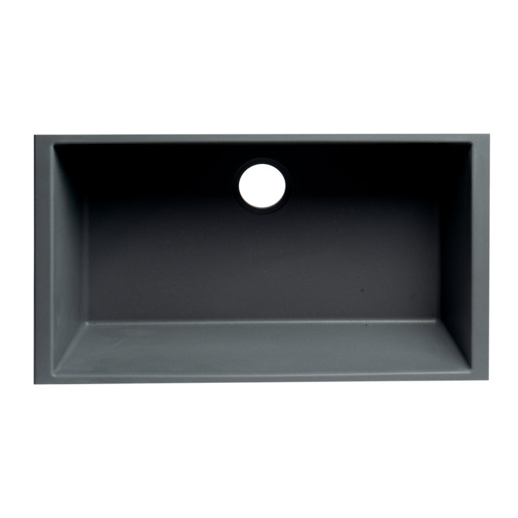 Titanium Gray Granite Single Bowl Undermount Kitchen Sink