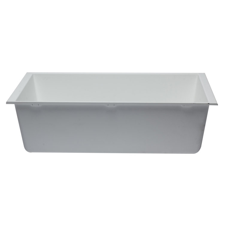 White 33'' Granite Single Bowl Undermount Kitchen Sink