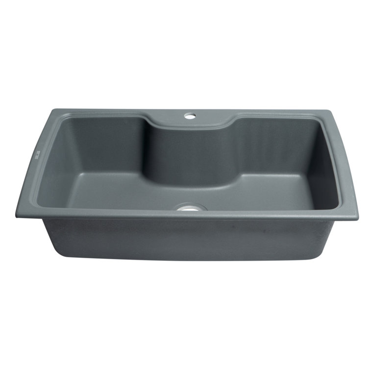 34.63'' Titanium Drop-In Single Bowl Granite Kitchen Sink