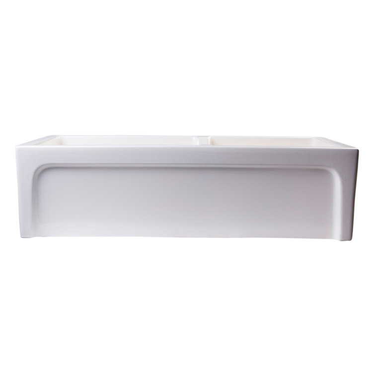 36'' Biscuit Fireclay Double Bowl Farmhouse Kitchen Sink