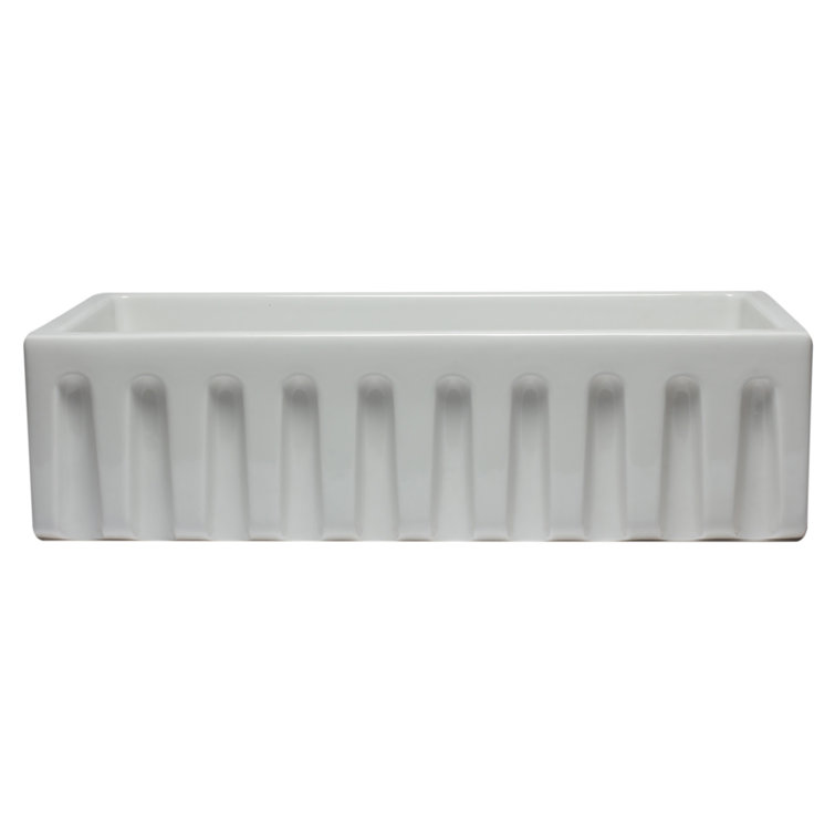 36'' White Fireclay Single Bowl Farmhouse Sink