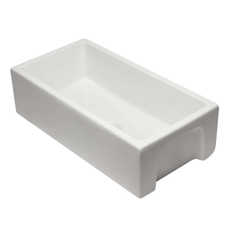 36'' White Fireclay Single Bowl Farmhouse Sink