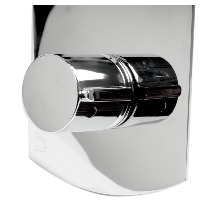 Polished Chrome Wall-Mounted Round Knob Thermostatic Shower Mixer