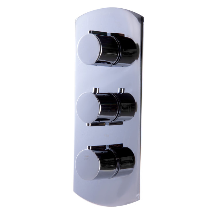 Polished Chrome Round 2-Way Thermostatic Shower Mixer