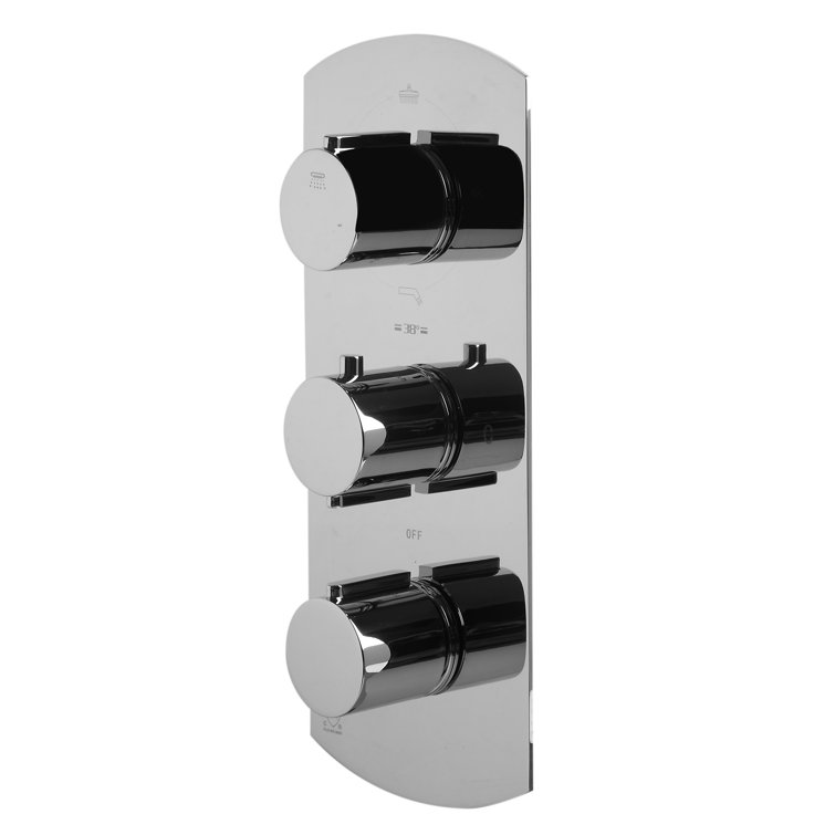 Polished Chrome Wall-Mounted Thermostatic Shower Valve Mixer