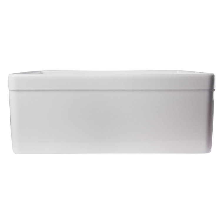 White 26" Fireclay Single Bowl Farmhouse Kitchen Sink