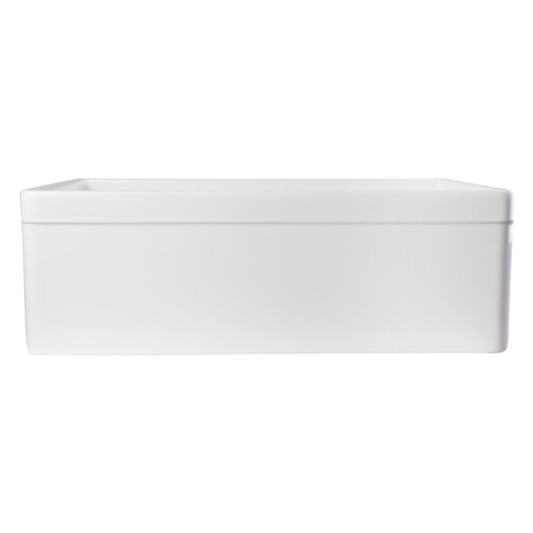 White Fireclay Farmhouse Drop-in Single Bowl Sink