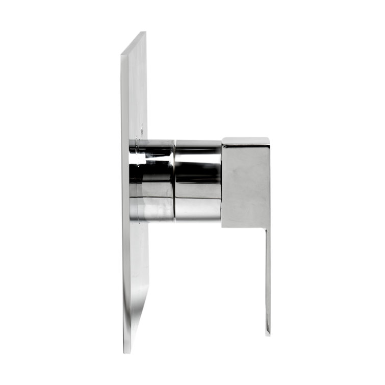Polished Chrome Modern Square Shower Mixer with Lever