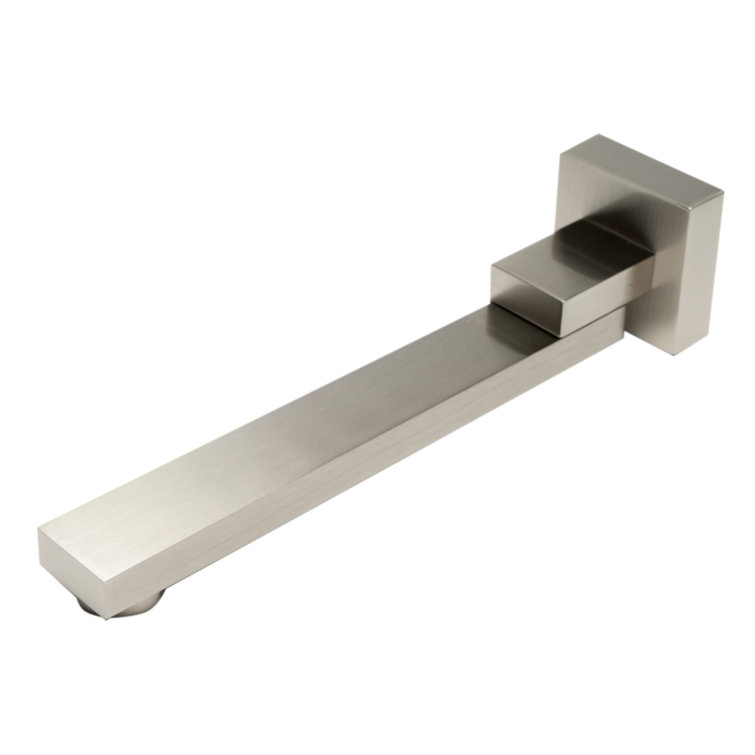 Brushed Nickel Square Folding Wall-Mount Tub Spout