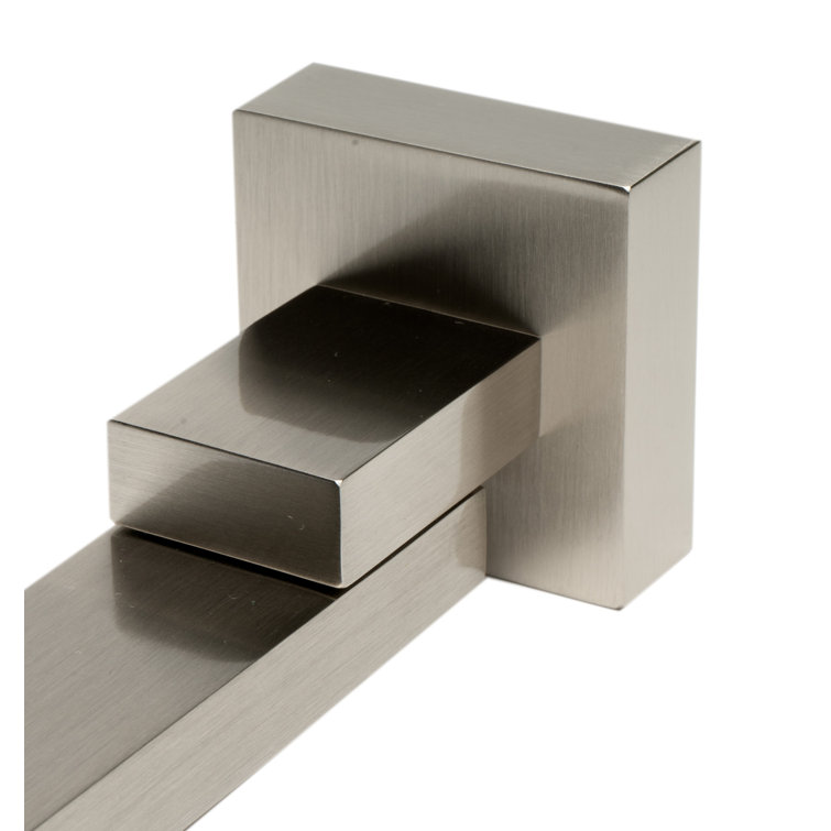 Brushed Nickel Square Folding Wall-Mount Tub Spout