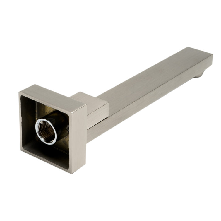 Brushed Nickel Square Folding Wall-Mount Tub Spout