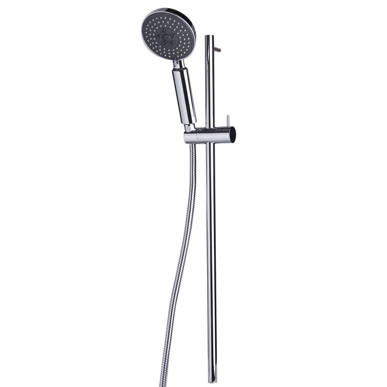 Polished Chrome Adjustable Handheld Shower Head with Sliding Rail