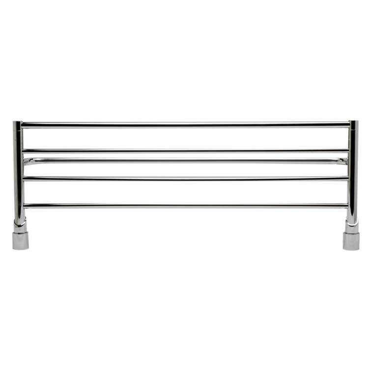 Polished Chrome Wall Mounted Towel Rack with Shelf
