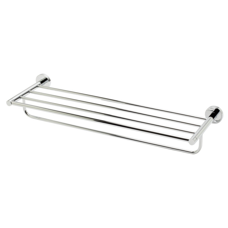 Polished Chrome 26" Wall Mounted Towel Bar and Shelf