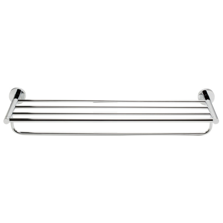 Polished Chrome 26" Wall Mounted Towel Bar and Shelf
