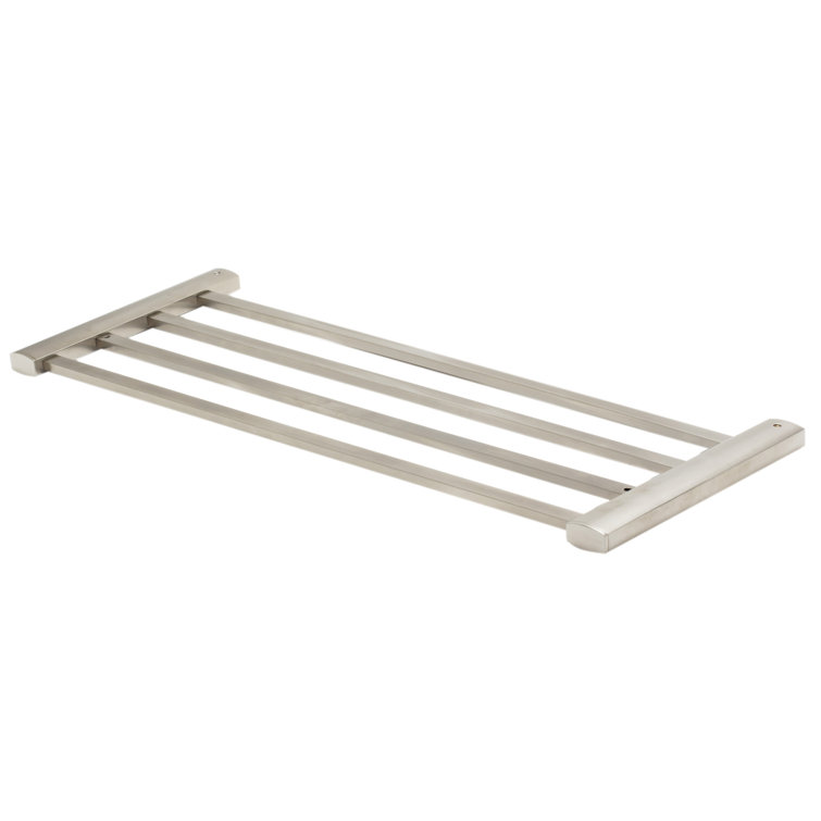 Brushed Nickel Wall Mounted Towel Rack with Shelf