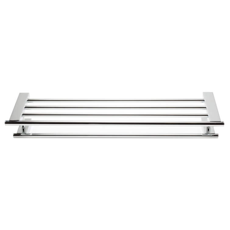 Polished Chrome 26" Wall Mounted Towel Rack with Shelf
