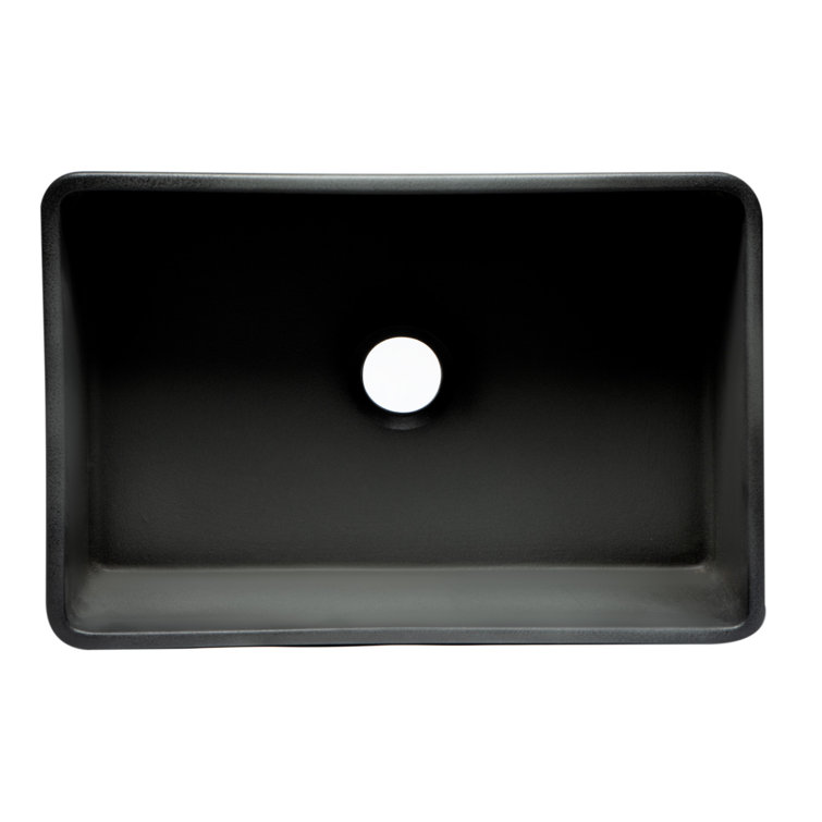 30'' Concrete Gray Fireclay Farmhouse Kitchen Sink