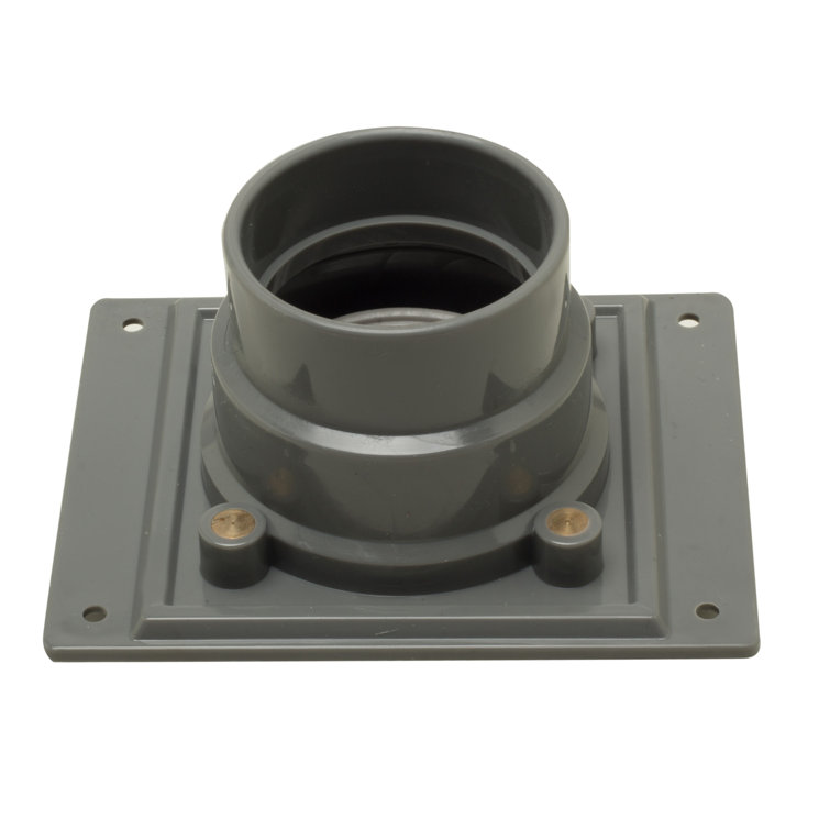 Gray PVC Shower Drain Base with Rubber Fitting