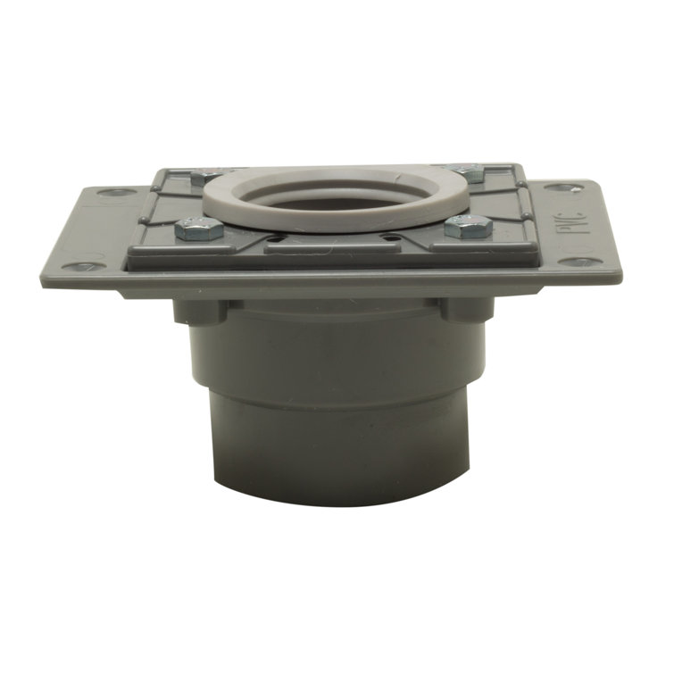 Gray PVC Shower Drain Base with Rubber Fitting