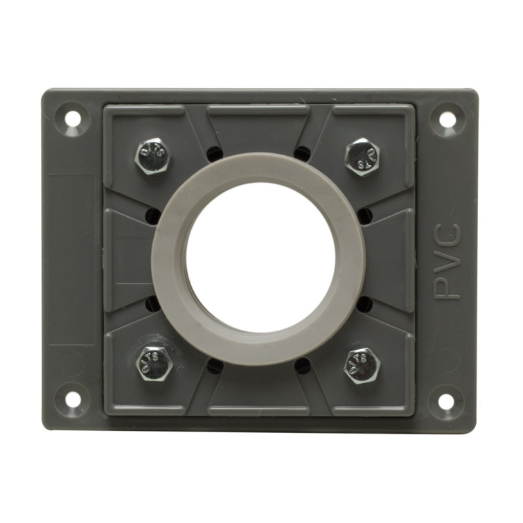 Gray PVC Shower Drain Base with Rubber Fitting