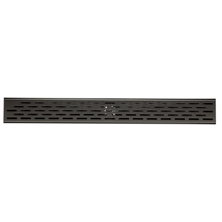 24" Silver Stainless Steel Linear Shower Drain with Groove Holes