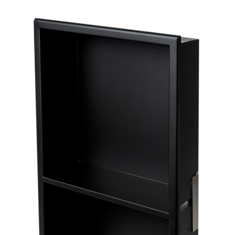 Black Matte Stainless Steel Double Shelf Shower Niche
