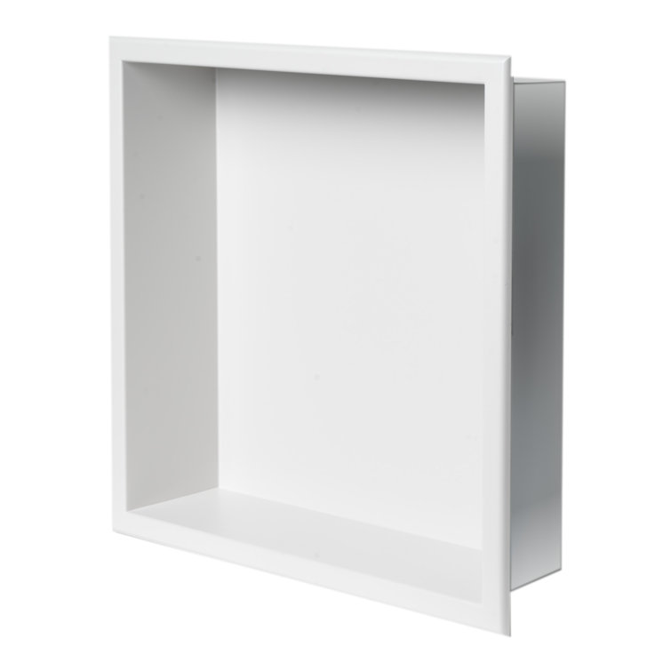 Matte White Stainless Steel 16" Wall Mount Shower Niche