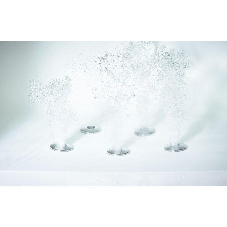 70.88'' White and Clear Acrylic Freestanding Whirlpool Bathtub