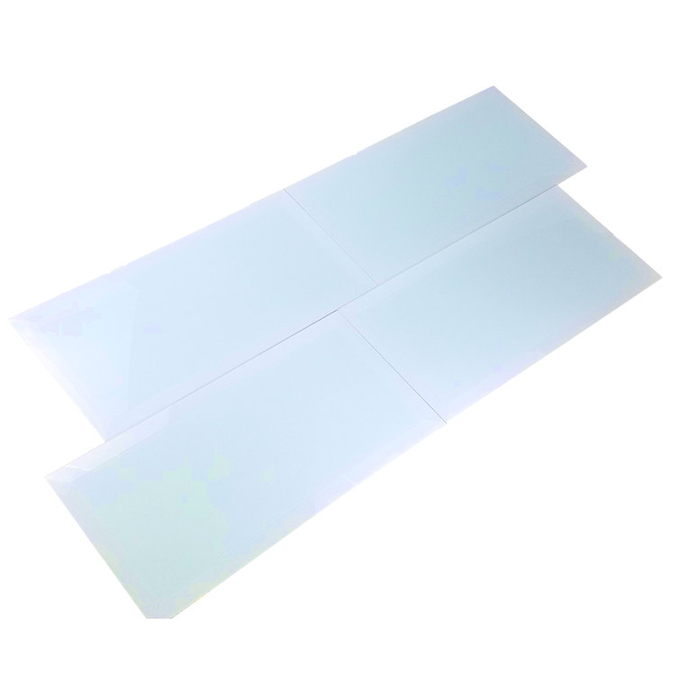 Glossy Arctic Blue Beveled Glass Large Format Subway Tile