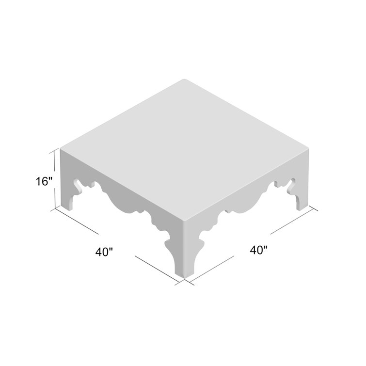 White Square Traditional Wood Cocktail Table