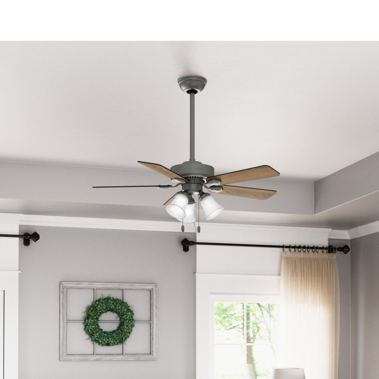 Swanson 44" Matte Silver Ceiling Fan with Reversible Blades and LED Light