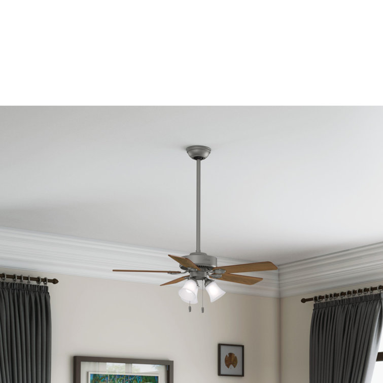 Swanson 44" Matte Silver Ceiling Fan with Reversible Blades and LED Light