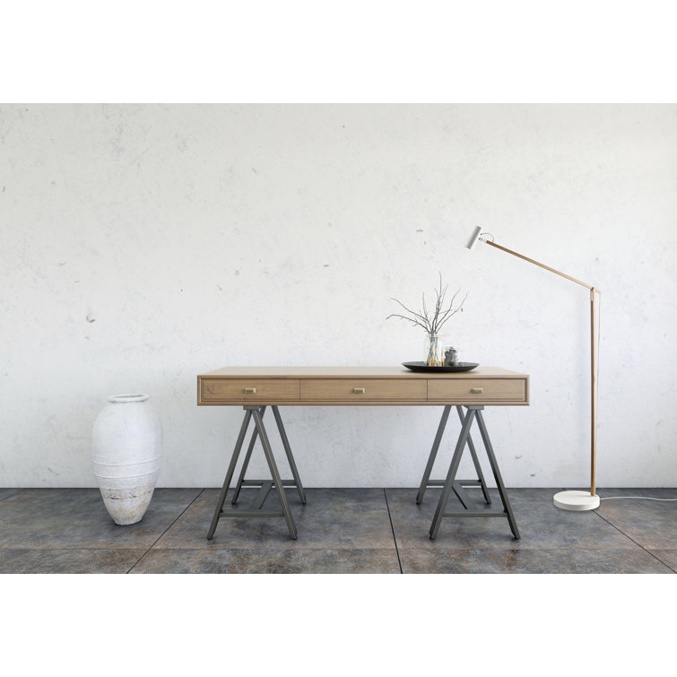 Crane Chic Natural Ash & Matte White 60.5'' LED Floor Lamp