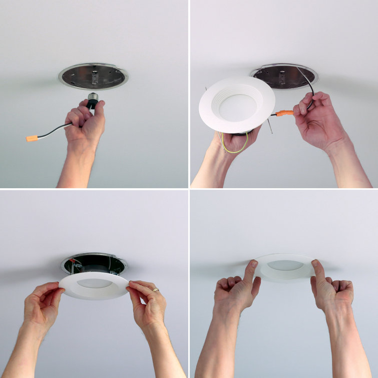 6'' White LED Recessed Lighting Kit for Indoor/Outdoor Use