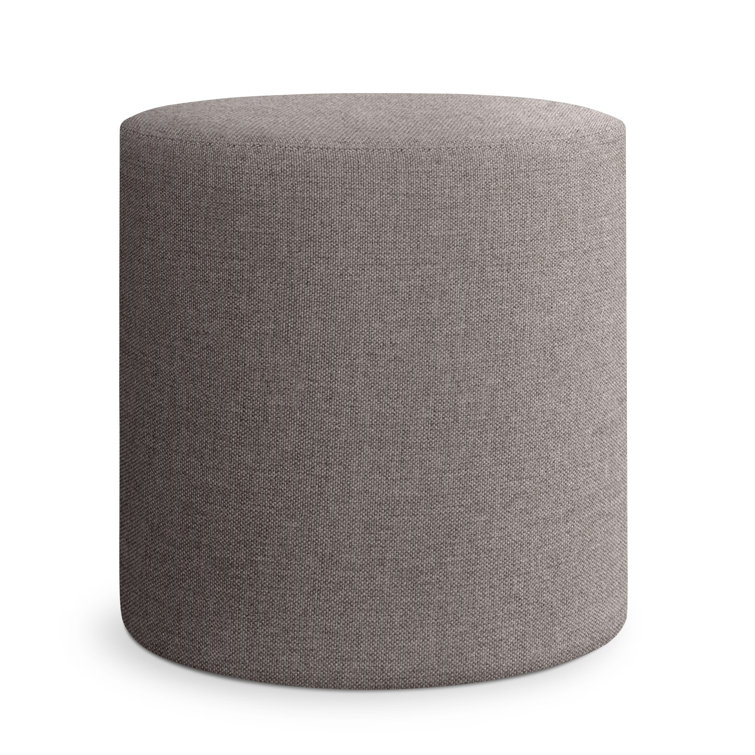 Charcoal Gray Fabric Small Outdoor Ottoman