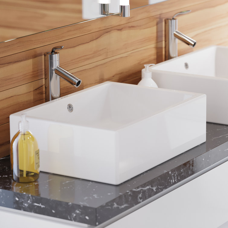 Voltaire 20" White Ceramic Above-Counter Vessel Sink
