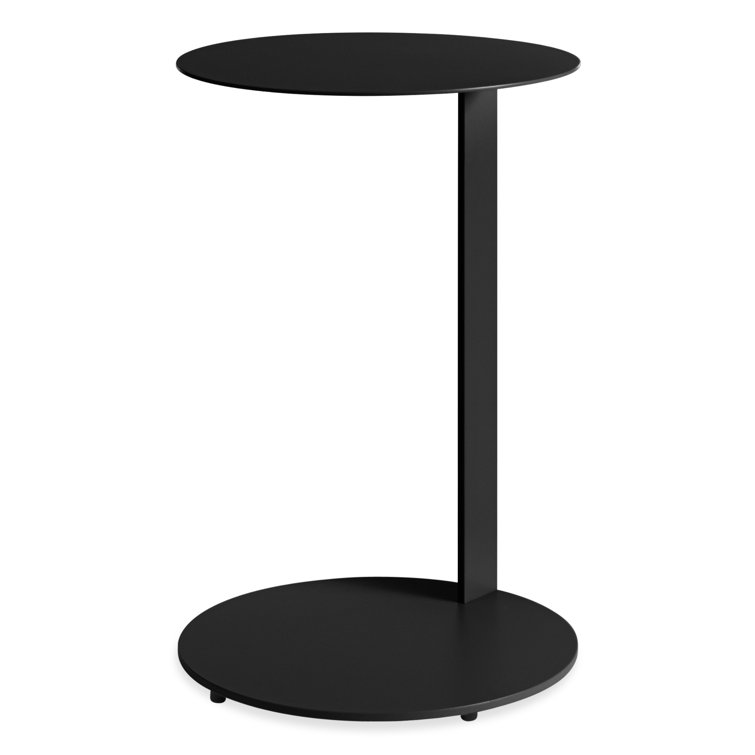 Black Round Metal Cantilevered Side Table