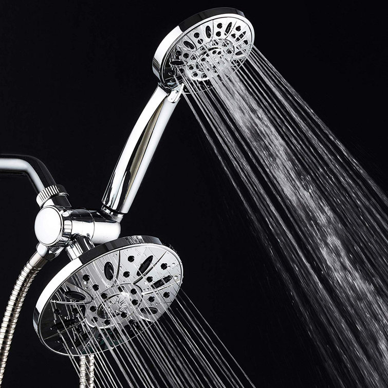 Chrome Dual Head 6-Setting Handheld Rain Shower Combo