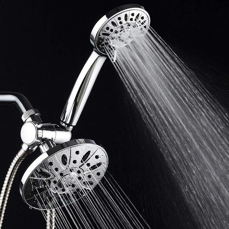 Chrome Dual Head 6-Setting Handheld Rain Shower Combo