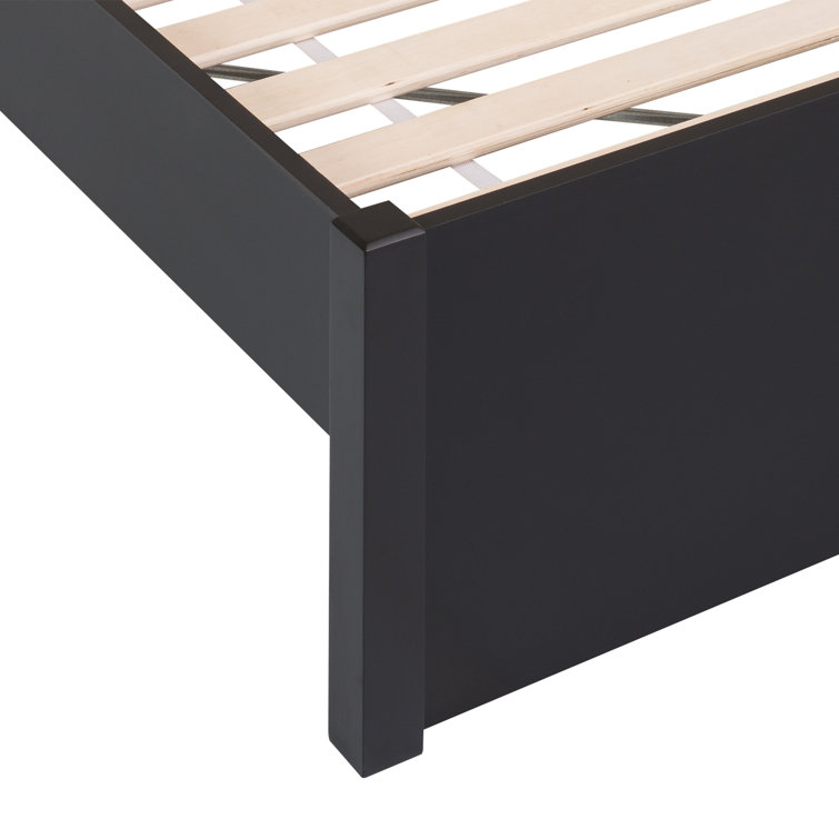 Black Queen Wood Frame Platform Bed with Storage Drawers