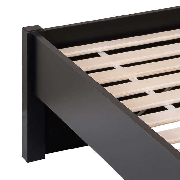Black Queen Wood Frame Platform Bed with Storage Drawers