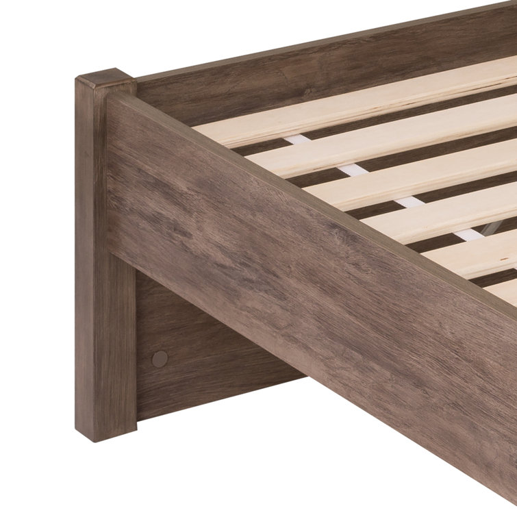 Drifted Gray King-Sized 4-Post Storage Bed with Dual Drawers